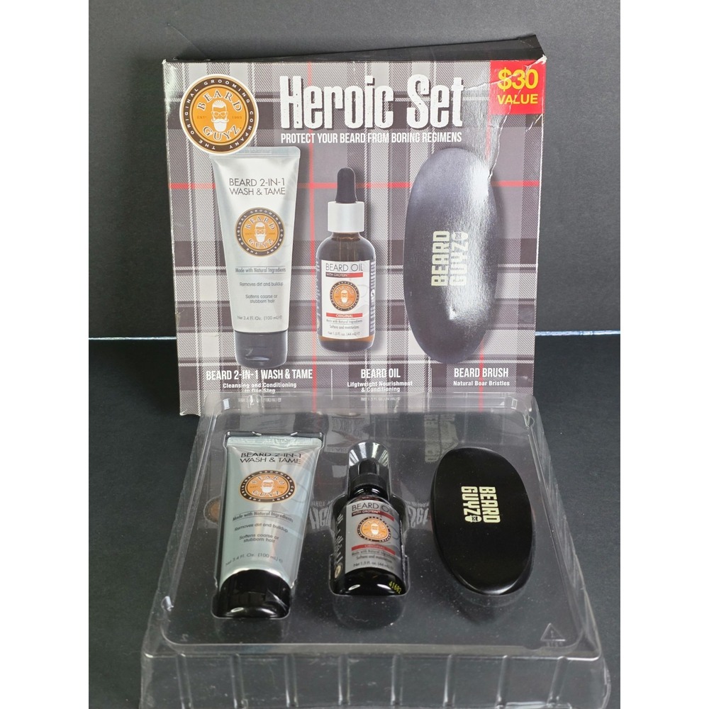 Beard Guyz Heroic Set Three Piece Grooming Set- $30 Value New